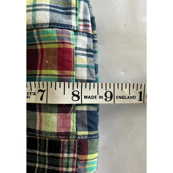 EXPRESSIONS NYC Small Madras Handbag Plaid Wood Handle Magnetic in EUC - Picture 8 of 8